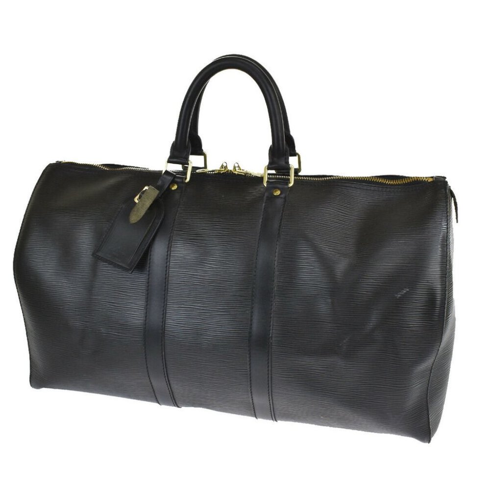 LOUIS VUITTON Keepall 45 Travel Hand Bag Epi Leather Black France M42972 86JE786